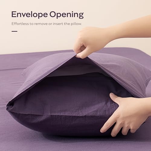 JELLYMONI 100% Washed Cotton Pillowcases, Envelope Closure 2-Pack - Image 5
