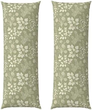 Green Leaf Plant Body Pillowcase, Long Pillow Cover 20"x54" Soft - Image 2