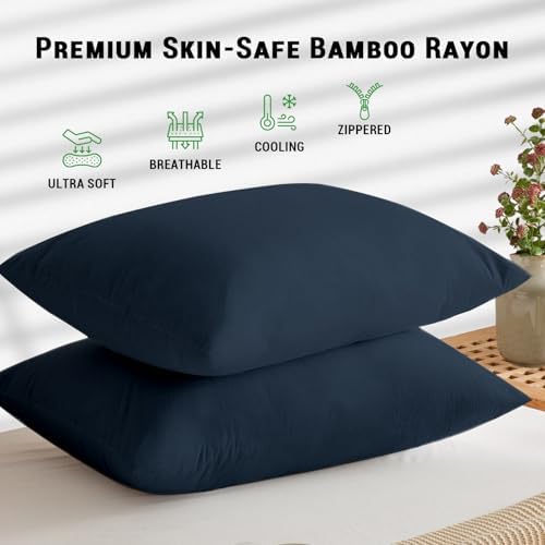 Gogreen Bamboo Rayon Waterproof Pillow Protector, Breathable Cover, Cooling Case - Image 2