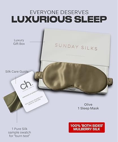 SUNDAYSILKS™ Exclusive Mulberry Silk Sleep Mask | Soft Eye Covers, and - Image 4