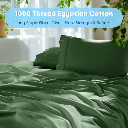 SONORO KATE 1000 Series 100% Egyptian Cotton Queen Sheets, Extra Deep Pocket - Image 3