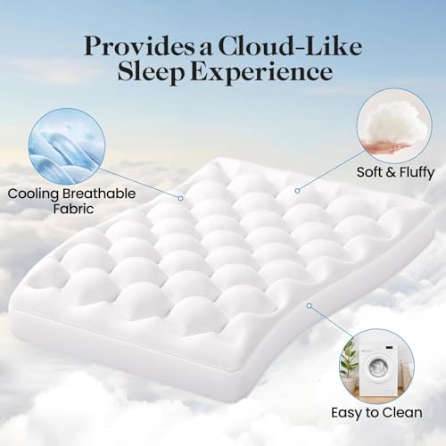 OhGeni Cooling 4 lnch Queen Size Dual Layer Mattress Topper, 2 Inch Gel Memory - Image 2