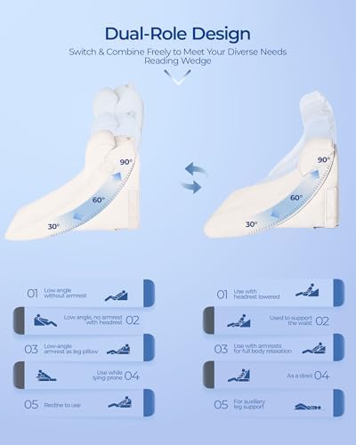 Kayfia Reading Pillow, 30-90° Stepless Adjust Angle Height - Image 6