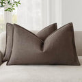 Foindtower Decorative Linen Lumbar Throw Pillow Covers 12x20 Reddish Brown by Foindtower