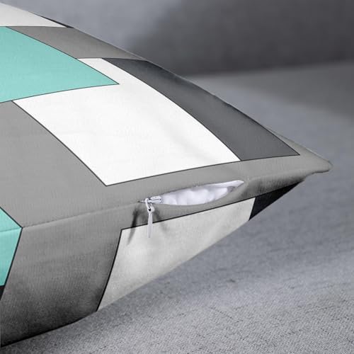 Emvency Throw Pillow Covers Set of 2, 18 x 18 Inch, Teal Geometric - Image 5