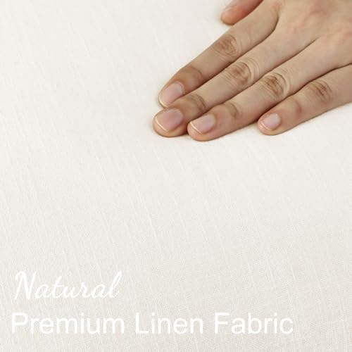 decorUhome Linen Fringe Cream White Throw Pillow Covers 26x26 Set of 2 - Image 3