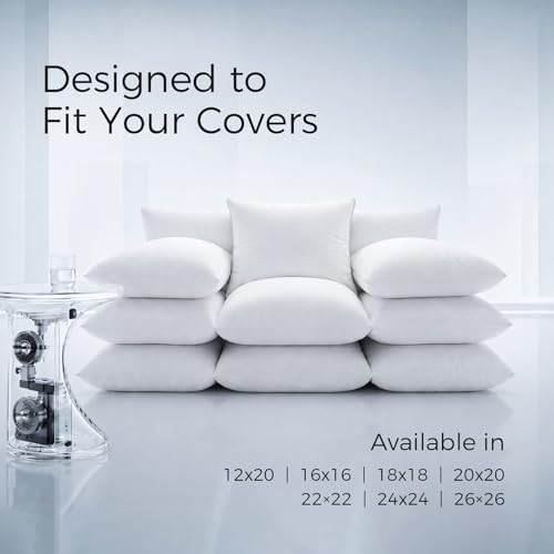 Phantoscope 20x20 Pillow Inserts, Decorative Throw Pillow Bed Couch 2 Pack - Image 6