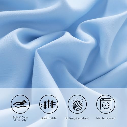 Standard Pillow Cases, 2 Pack, 20x26 in, Microfiber, Sky Blue - Image 5
