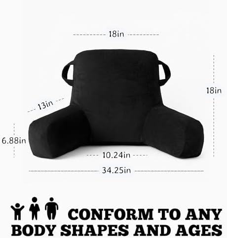 Reading Pillow for Bed, Back Pillow for Bed Sitting Up, Lumbar Support Pillow - Image 2