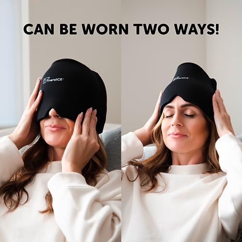TheraICE Migraine Relief Cap, Headache Hat Ice Pack Mask, Cooling Head Wrap - Image 6