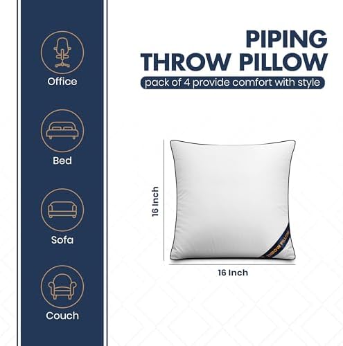 Utopia Bedding 16x16 Throw Pillow Inserts, Decorative Pillows - Image 2