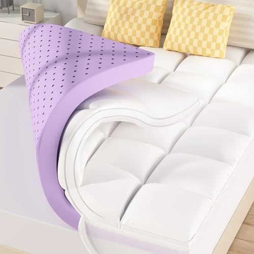 SINWEEK Dual Layer 5 Inch Memory Foam Mattress Topper Full Size, 2 Inch Gel by SINWEEK