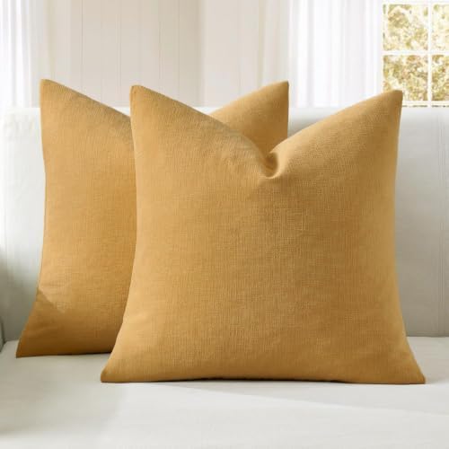 MIULEE Apricot Brown Chenille Couch Throw Pillow Covers by MIULEE