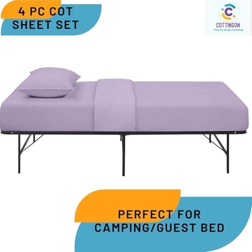Cottingon 4 PC Cot Sheet Set 30"X75", Egyptian Cotton - Image 2
