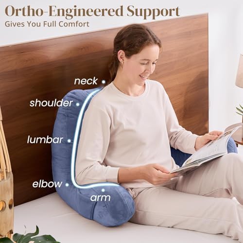 Sasttie Reading Pillow for Bed, Back Pillow for Sitting Up - Image 4