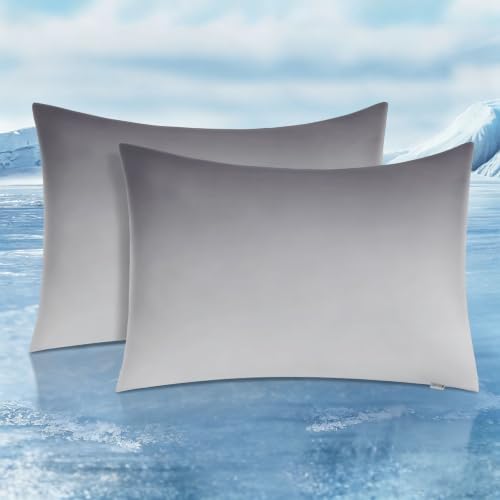 LUXEAR 2 Pack Cooling Pillow Cases, Gradient Gray by Luxear