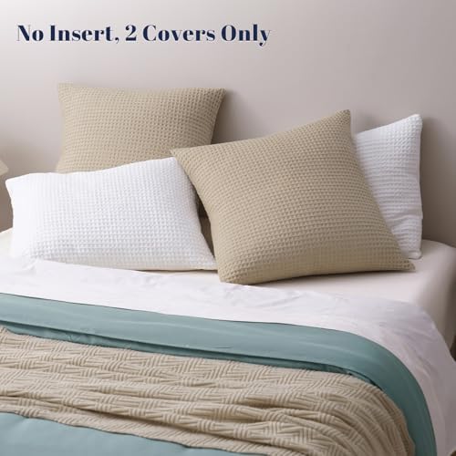 PHF Ultra Soft Waffle Weave Euro Shams 26" x 26", No Insert - Image 3