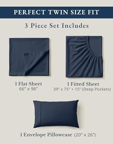LANE LINEN Twin Sheet Set 100% Organic Cotton Cooling Soft 3pc - Image 4