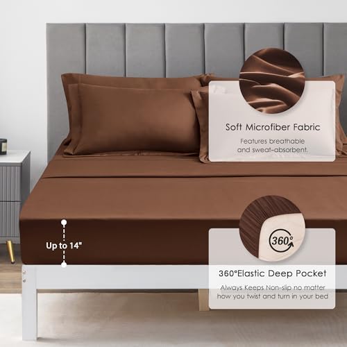 Love's cabin Twin XL Comforter Set Brown, 5 Pieces Twin XL Bed in a Bag - Image 6