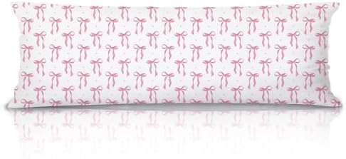 Pink Trendy Y2k Disco Ball Cherry 20x54 Body Pillow Cover, Preppy Room Dorm by Unknown