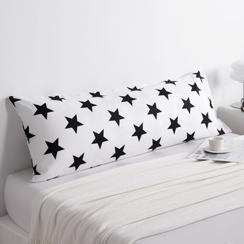 NTBAY Body Star Pillowcase, 1800 Thread Brushed Microfiber Black and White Star - Image 3
