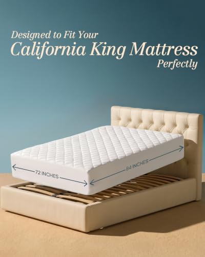 California King Mattress Pad Mattress Protector Topper Fits 16" Deep Pocket - Image 2