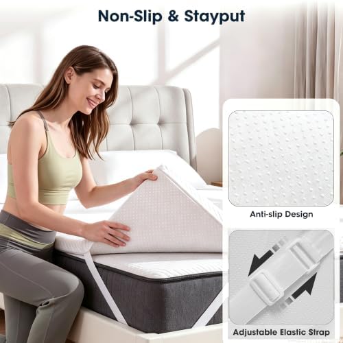VALUXE 4 Inch Gel Memory Foam Mattress Topper King Size - Image 4