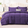 Love's cabin King Size Comforter Set Dark Purple, 7 Pieces King Bed in a Bag by Lovescabin