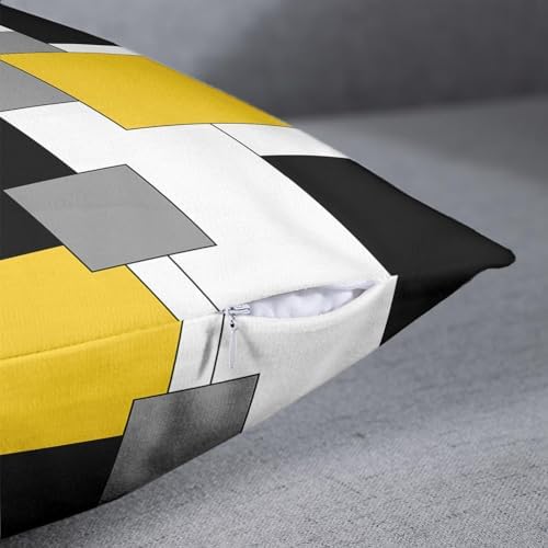 Emvency Throw Pillow Covers Set of 2, 18 x 18 Inch, Geometric Yellow - Image 3