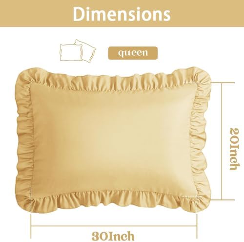 Ruffle Pillow Case Queen Size Set of 2 - Image 2