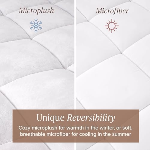 Bare Home Split King Microplush Mattress Topper - Image 3