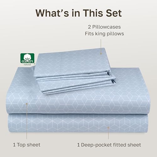 California Design Den 600 Thread Count Cal King Sheets, Print - Image 4