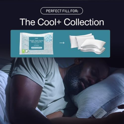 Coop Home Goods Extra Oomph Cool+ Pillow Fill, Gel-Infused, Plus Shaped Memory - Image 4