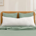 BESTOUCH Washed Cotton Pillowcases Linen Feel Bright White Body by BESTOUCH