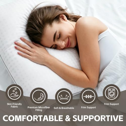HIMOON Bed Pillows for Sleeping Set of 2, Standard Size Cooling Pillows 2 Pack - Image 2