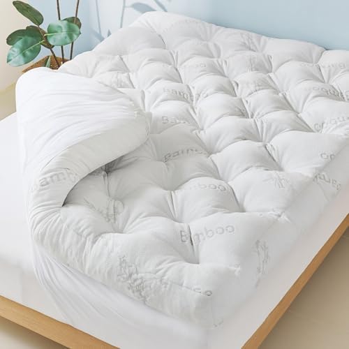 5 Inch Cooling Bamboo Mattress Topper King Size, 78x80 in, 2000 GSM by InspireCrafter