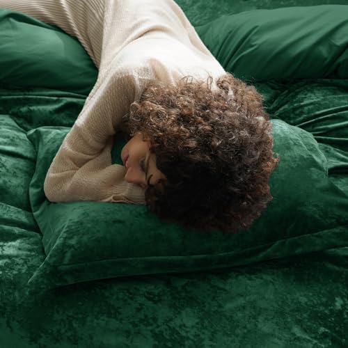 PHF Truly Velvet Pillowcases Standard 20" x 26", Emerald Green, No Insert - Image 3