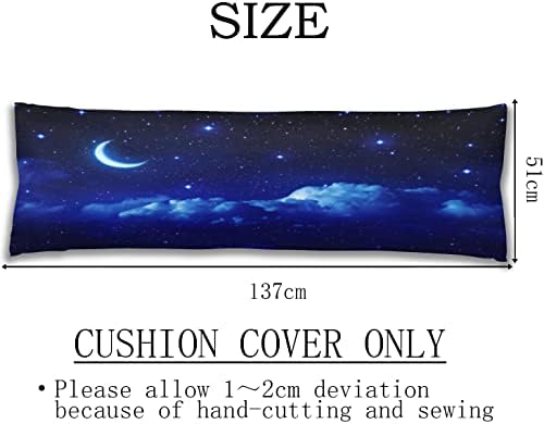 Blue Body Pillow Cover Dark Night Cloud Star Sky Moon Nebula Galaxy Stars - Image 4