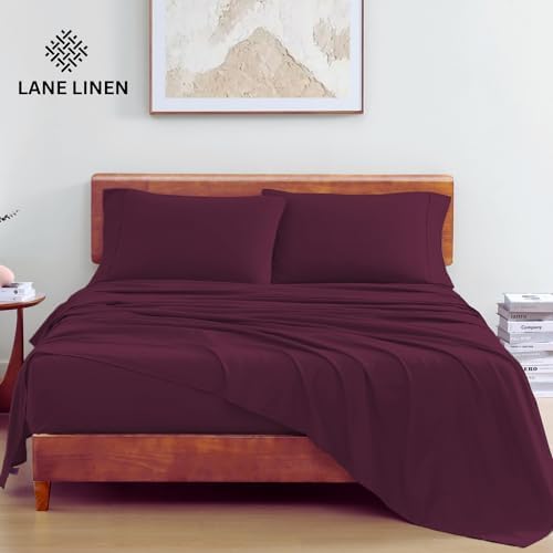 LANE LINEN King Sheets 100% Organic Cotton 4pc Percale Soft - Image 2