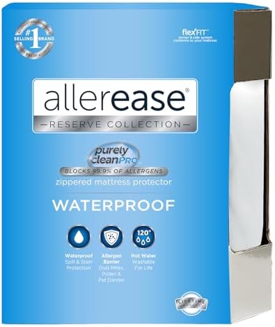 AllerEase Waterproof Mattress Protector Stain Protection Queen Size Allergen by AllerEase