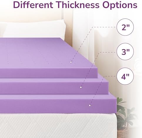 MLILY 4 Inch King Lavender Infusion Memory Foam Mattress Topper - Image 5
