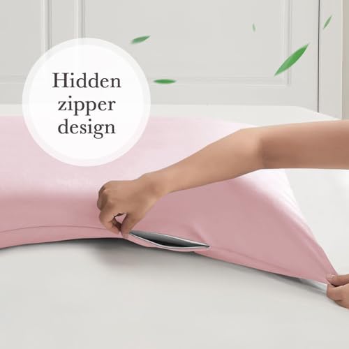 Curved Pillow Case King Size, Side Sleeper Pillow Cases Cover Cooling Rayon - Image 6