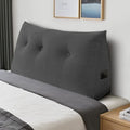 Headboard Pillow Twin, Wall Backrest Wedge Pillow Headboard, Dark Grey by huateanhome