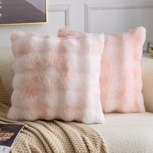 MADIZZ Pack of 2 Thick Plush Faux Wool Throw Pillow Covers Soft Boho Throw by Madizz