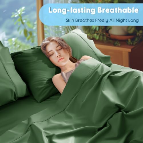 SONORO KATE 1000 Series 100% Egyptian Cotton Queen Sheets, Extra Deep Pocket - Image 6