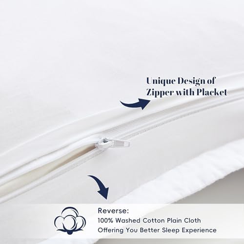 PHF Cotton Ruffle Waffle Weave Euro Sham Covers 26"x26", No Insert - Image 4