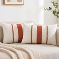 Fancy Homi Set of 2 Boho Burnt Orange Long Lumbar Decorative Throw Pillow Cover by Fancy+Homi