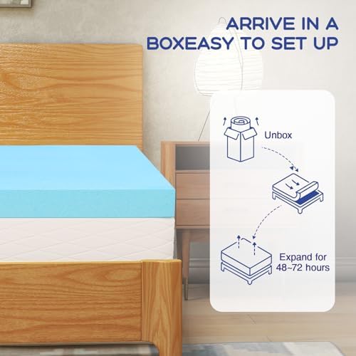 VALUXE King Mattress Topper 4 Inch Cooling Gel Memory Foam - Image 5