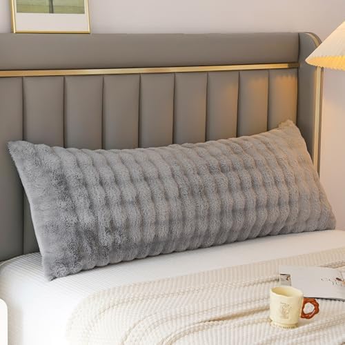 JAUXIO Fluffy Faux Fur Body Pillow Cover, 21 x 54 Inches by JAUXIO