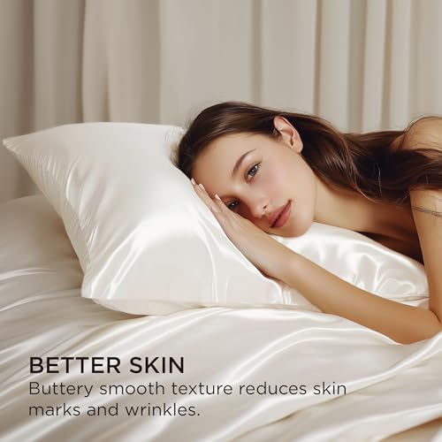 Bedsure Satin Pillowcase with Zipper, Similar to Silk Pillow Cases 2 Pack - Image 4